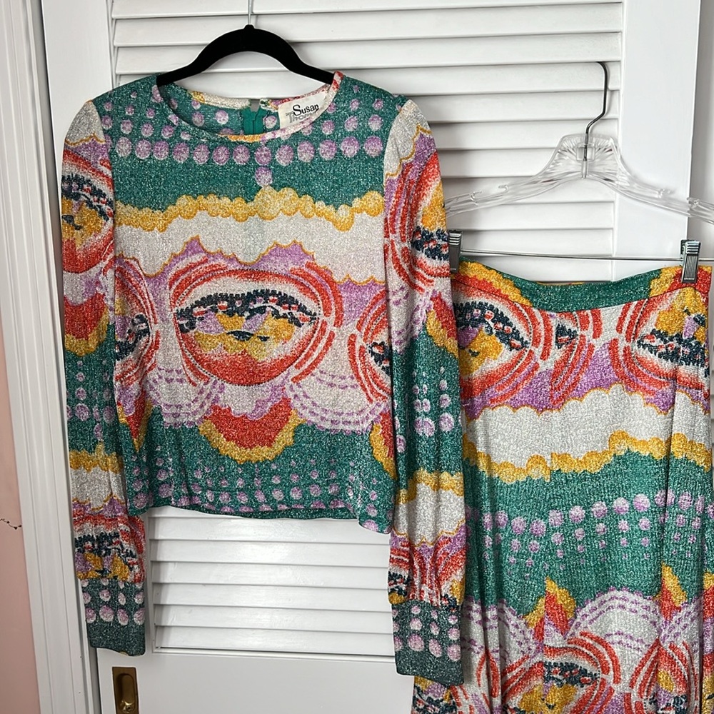 Vintage Susan Thomas Metallic Skirt Set - Picture 2 of 16